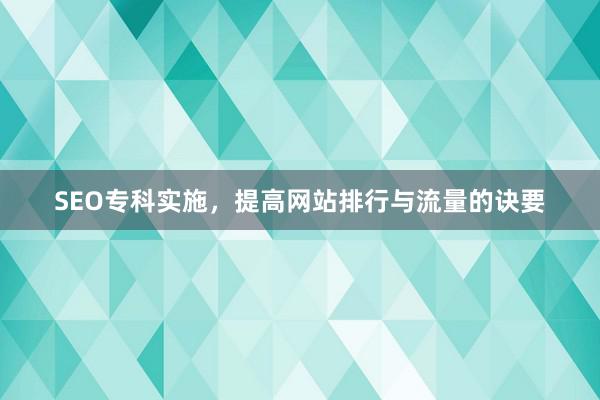 SEO专科实施，提高网站排行与流量的诀要